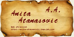 Anita Atanasović vizit kartica